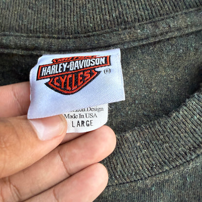 Vintage Green Harley Davidson Tshirt - L