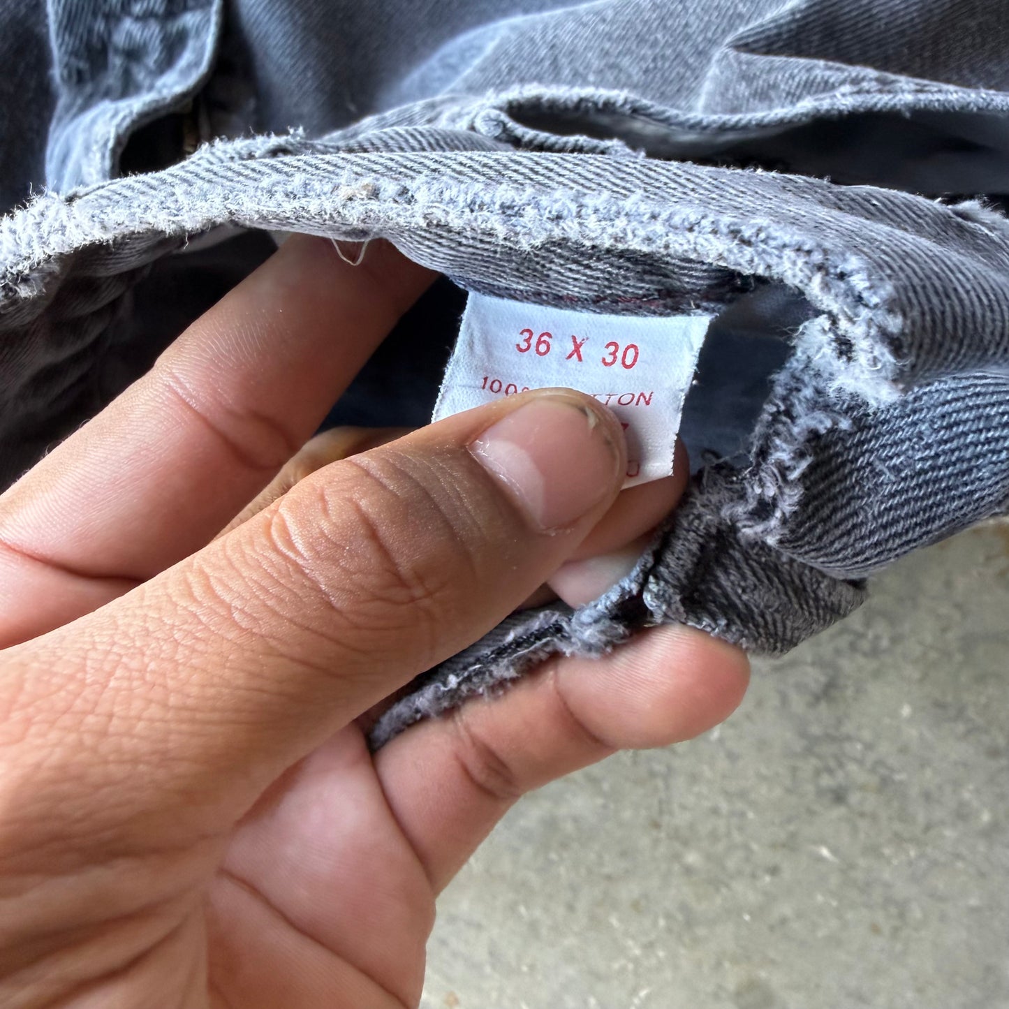 Vintage Baggy Faded Black Jeans - 36