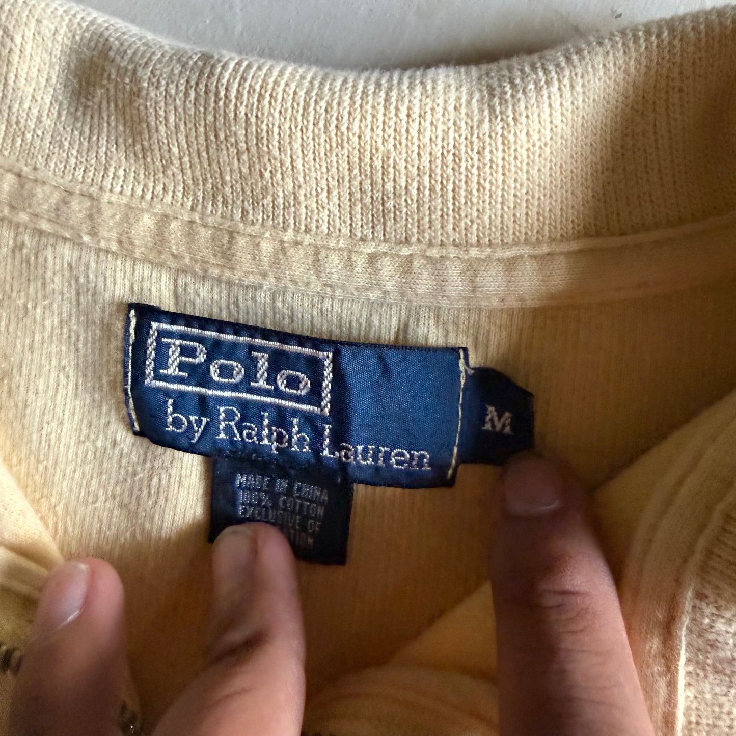 Vintage Yellow 90s Polo Ralph Lauren Quarter Zip - M