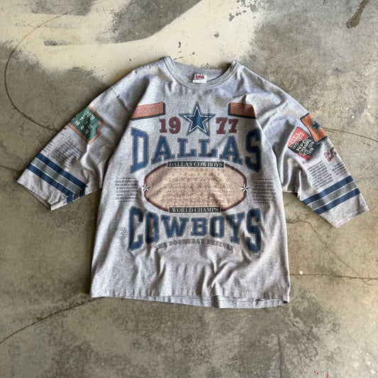 Vintage 90s Cowboys Quarter Sleeve Shirt - XL