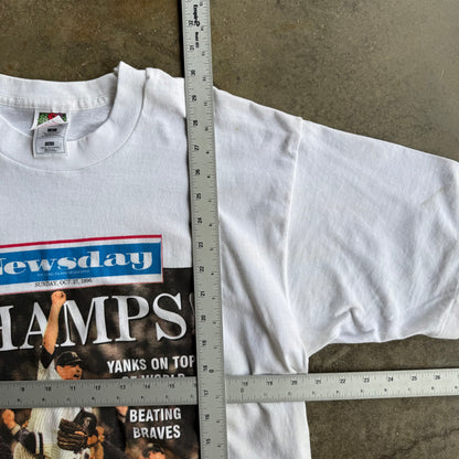 Vintage New York Yankees Newspaper Tshirt - L
