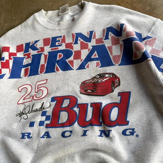 Vintage 90s NASCAR Budweiser Spellout Crewneck - L