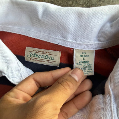 Vintage Striped Rugby Polo - L