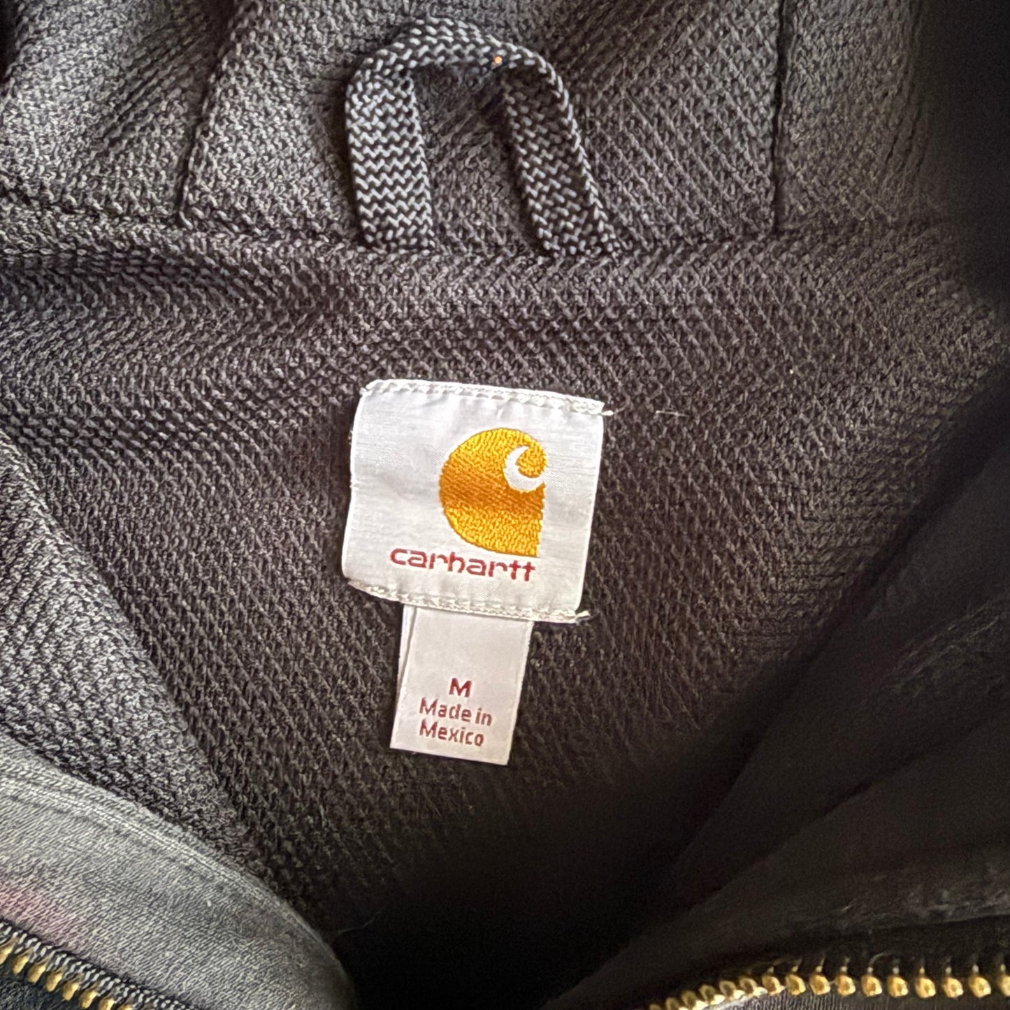 Vintage 00s Carhartt Waffle Net Zip Up Hoodie - M