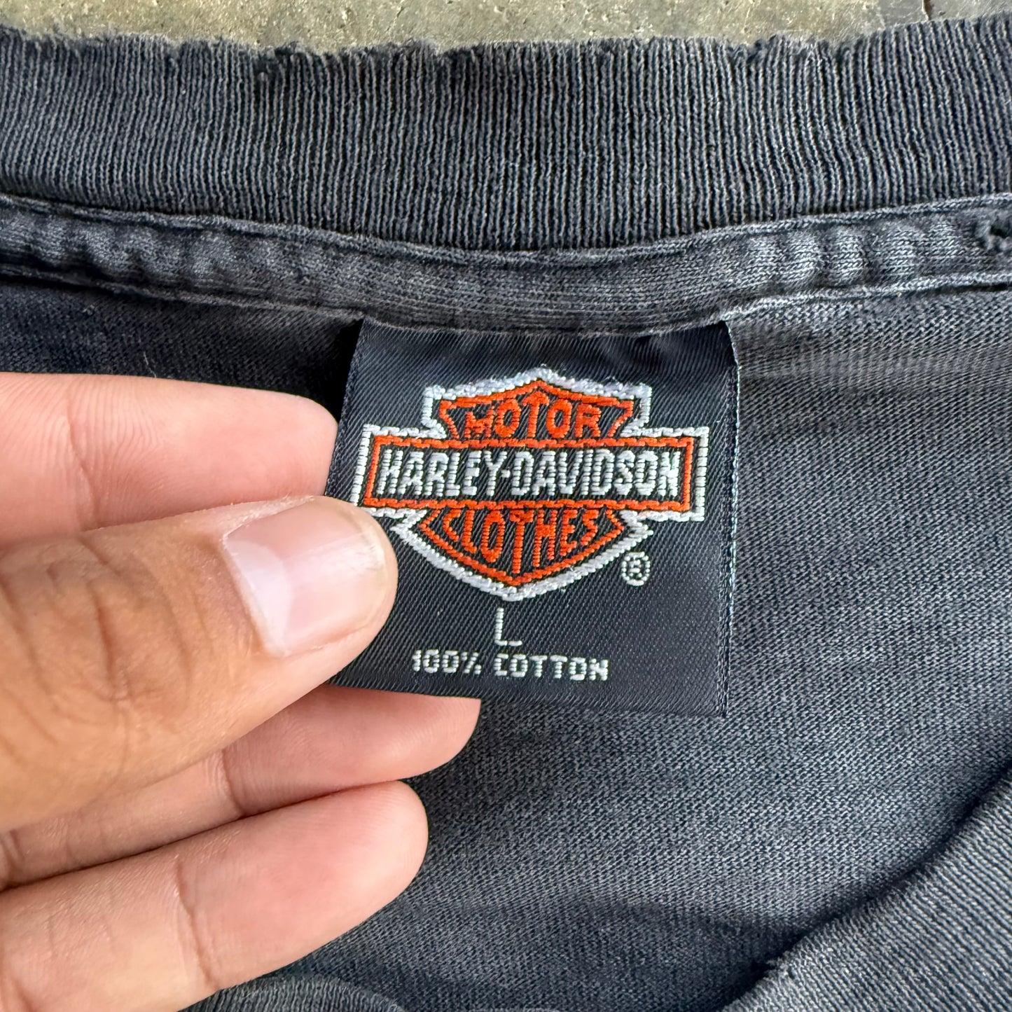 Vintage 90s Distressed Harley Davidson - L
