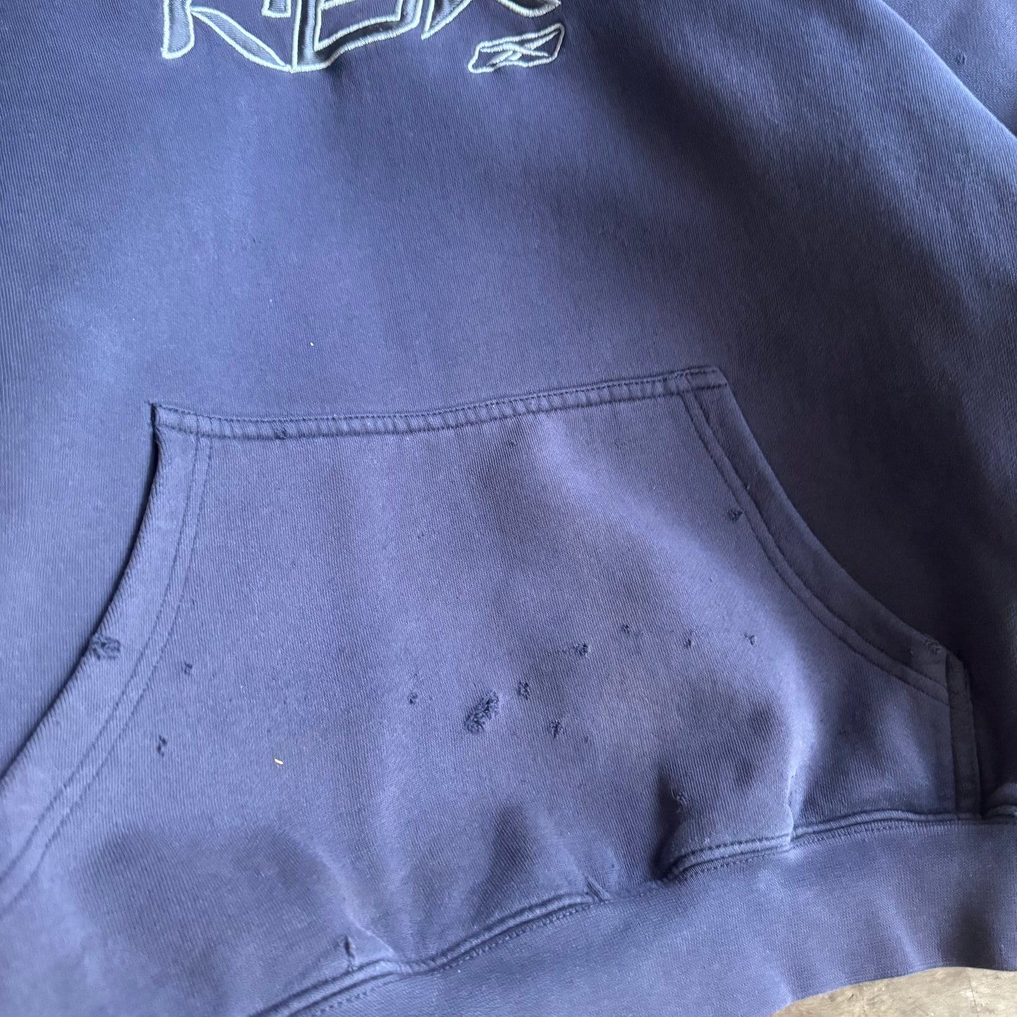 Vintage 90s Faded & Distressed Reebok Hoodie - L