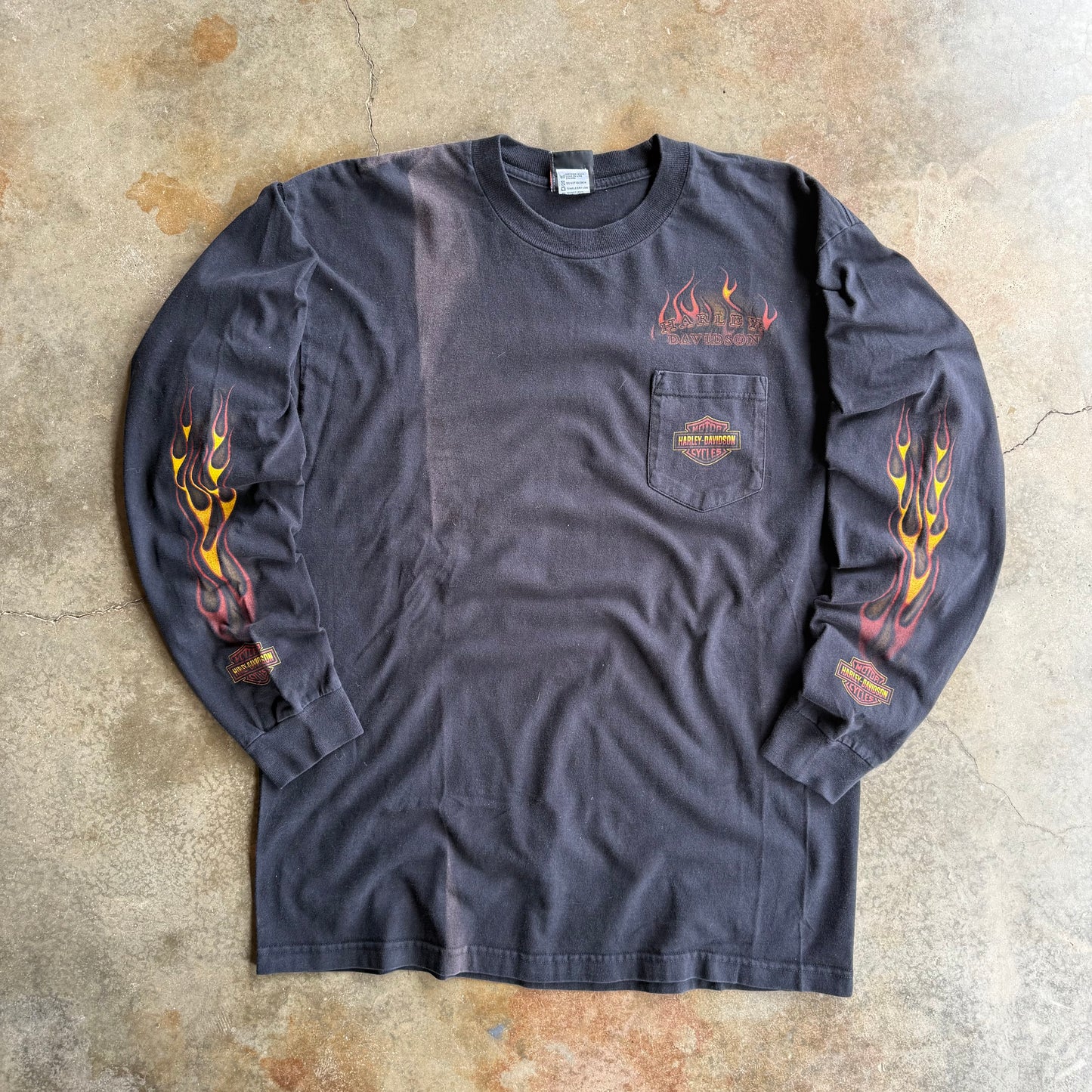 Vintage Flame Sleeve Harley Davidson - XL
