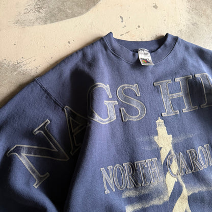 Vintage 90s Fall North Carolina Spellout Crewneck - L