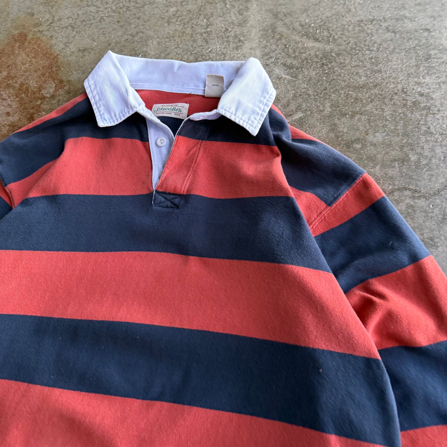 Vintage Striped Rugby Polo - L