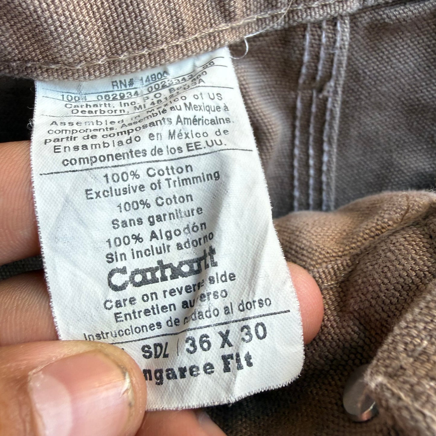 Vintage Tan Baggy Carhartt Pants - 36