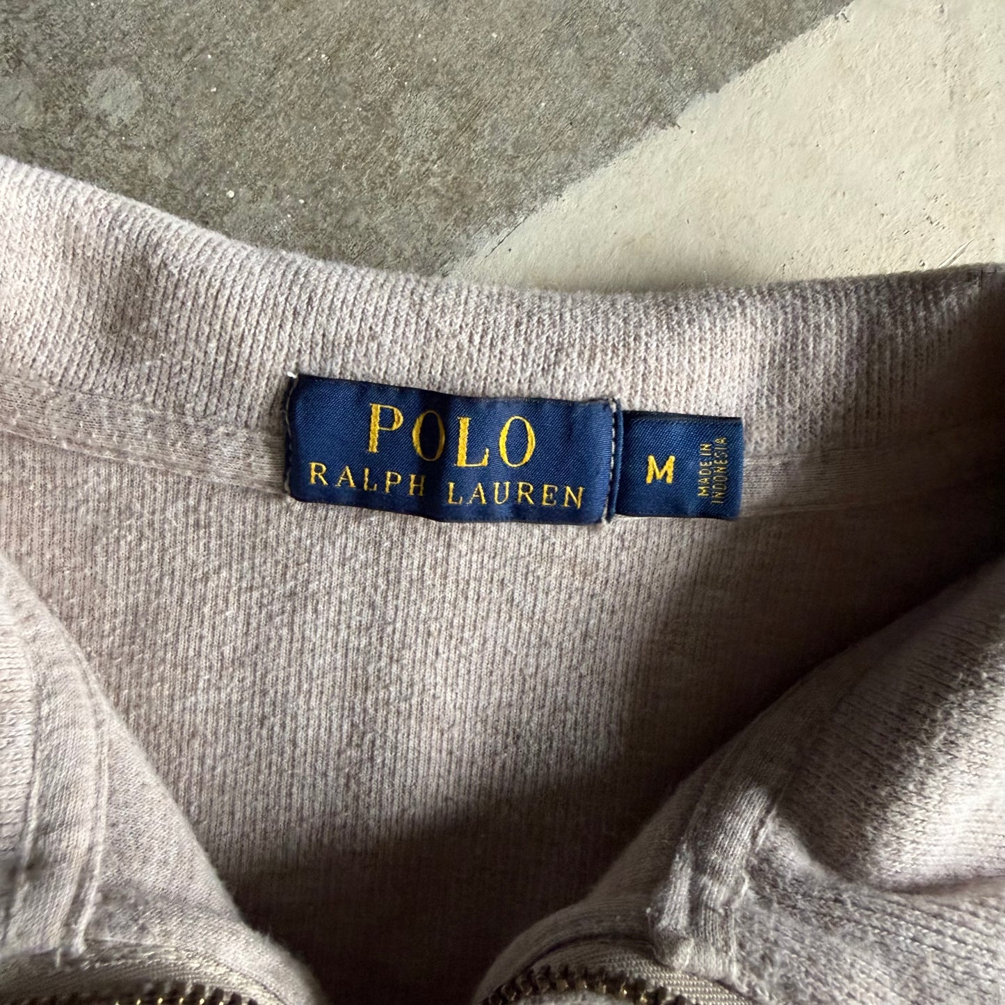 Vintage 90s Creme Polo Ralph Lauren Quarter Zip - M