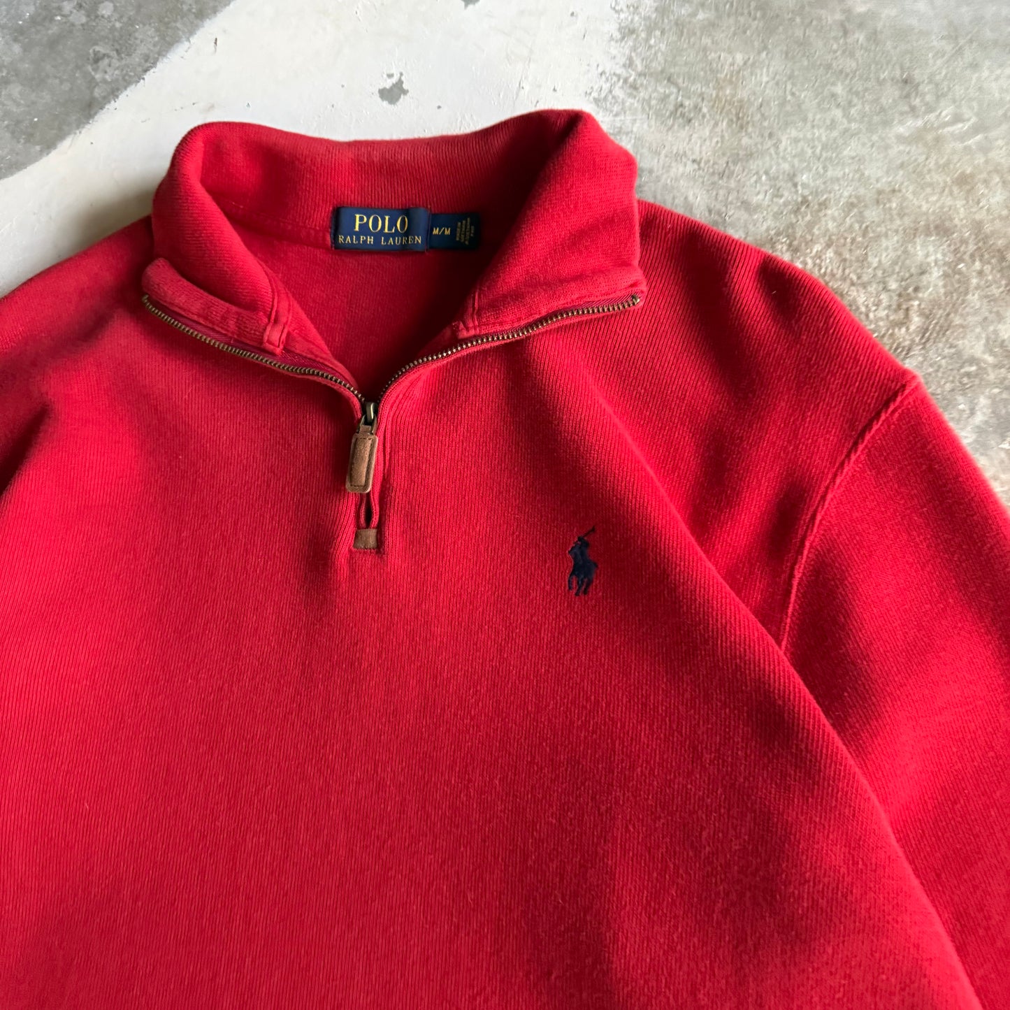 Vintage 00s Red Polo Ralph Lauren Quarter Zip - M