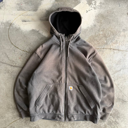 Vintage Faded Carhartt Zip Up Hodoe - L