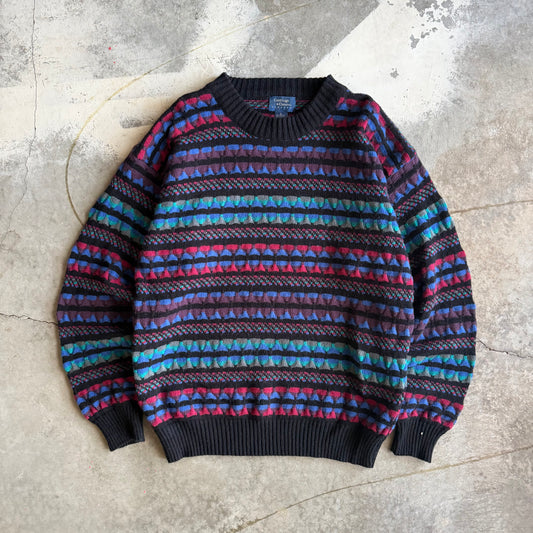 Vintage 90s Colorful Knit Sweater - L
