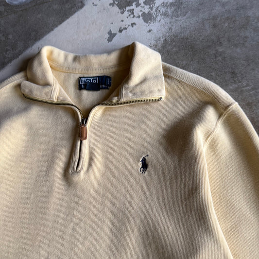 Vintage Yellow 90s Polo Ralph Lauren Quarter Zip - M