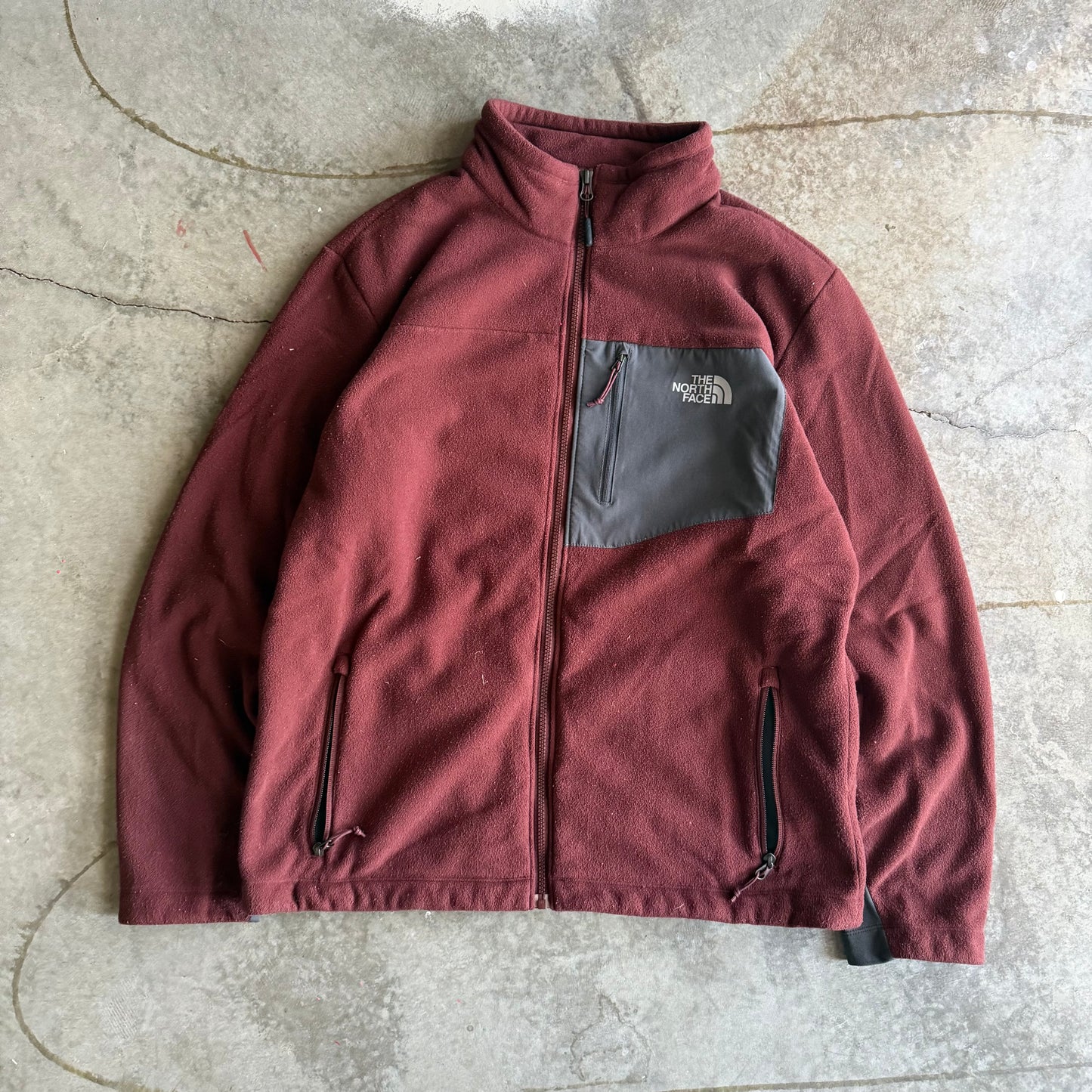 North Face Fleece lined Zip Up - L