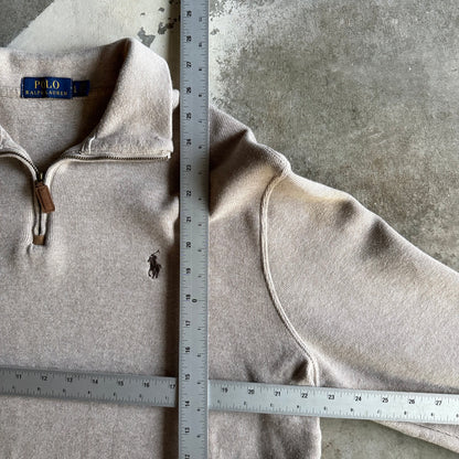Vintage 00s Creme Polo Ralph Lauren Quarter Zip - L