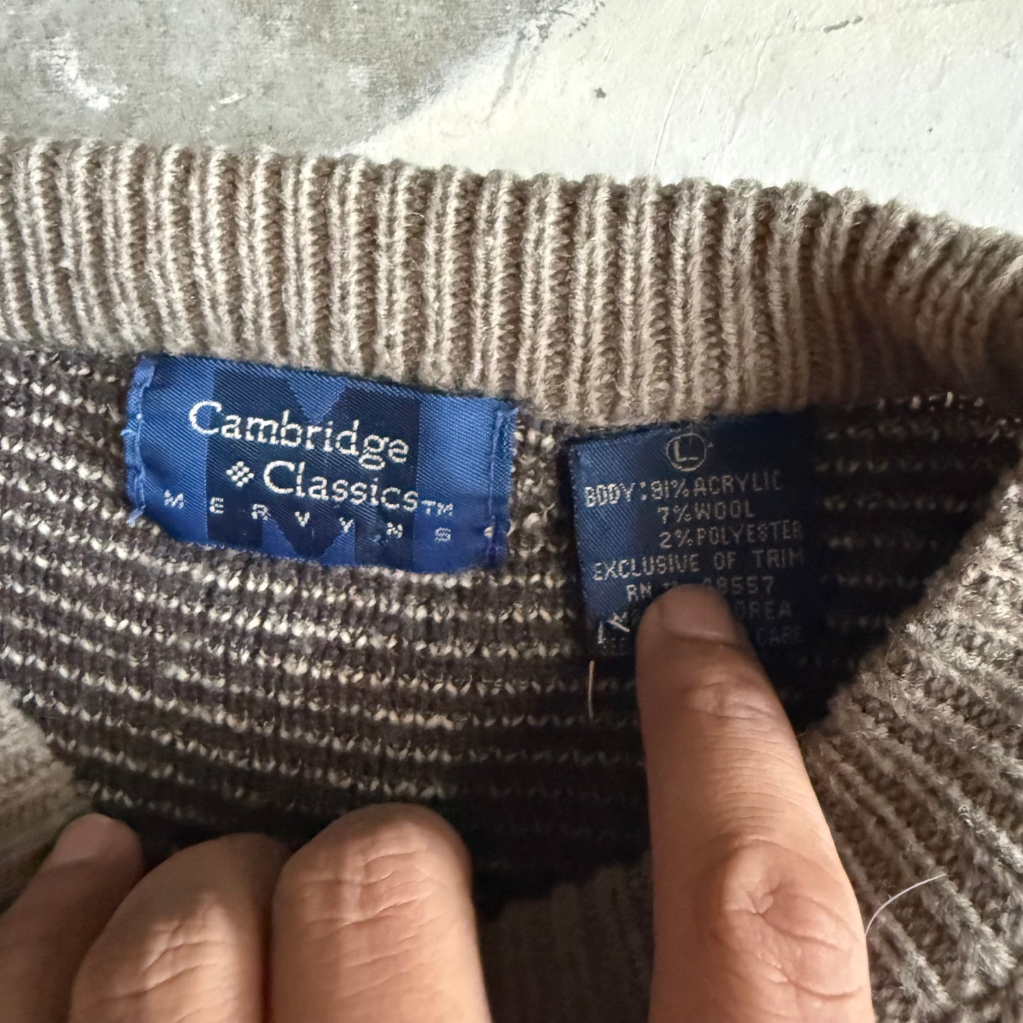 Vintage 90s Grandpa Knit Sweater - L