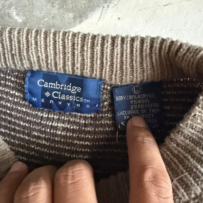 Vintage 90s Grandpa Knit Sweater - L