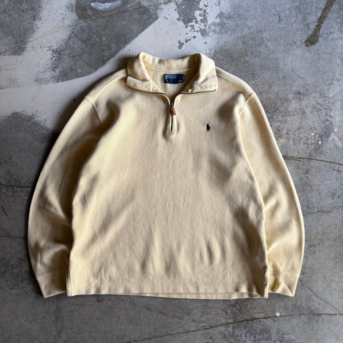 Vintage Yellow 90s Polo Ralph Lauren Quarter Zip - M