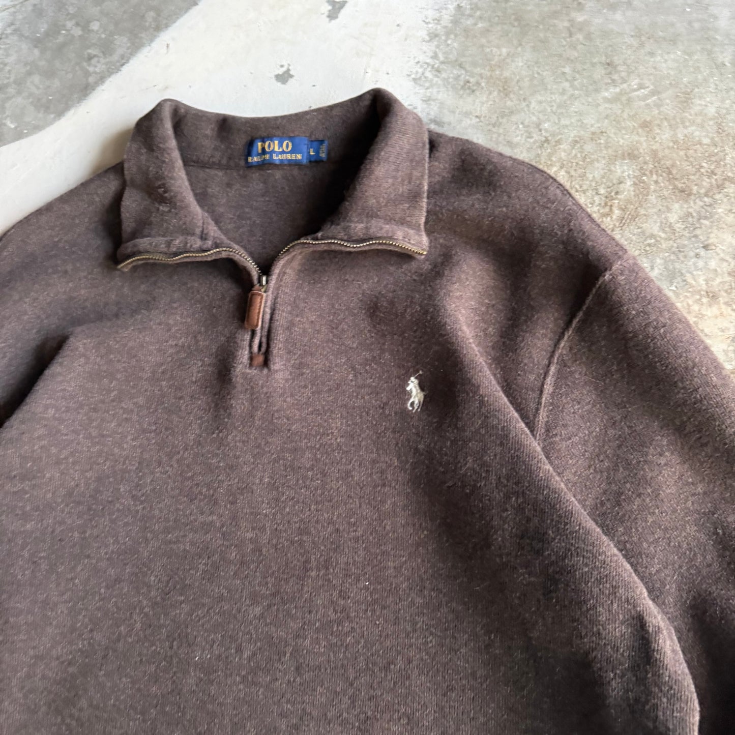 Vintage 00s Brown Polo Ralph Lauren Quarter Zip - L