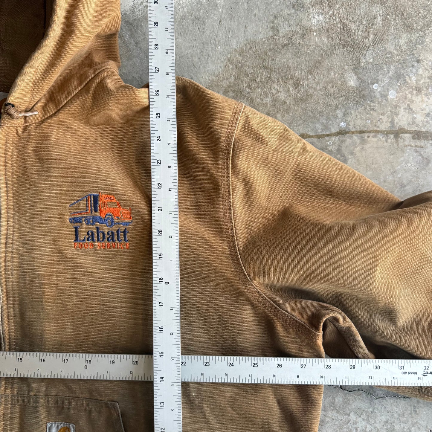 Vintage 90s Distressed Hooded Carhartt Jacket - XL