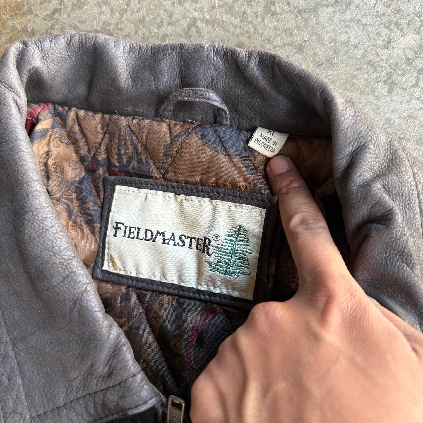 Vintage Brown Leather Jacket - XL
