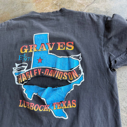 Vintage 90s Distressed Harley Davidson - L