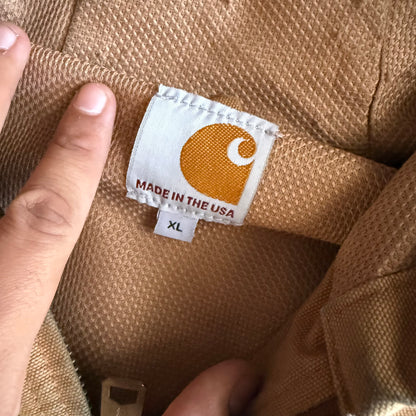 Vintage 90s Distressed Hooded Carhartt Jacket - XL