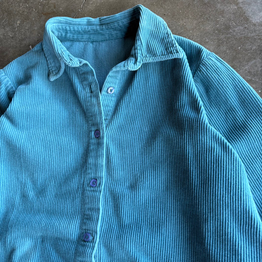 Corduroy Cropped Button Up - L
