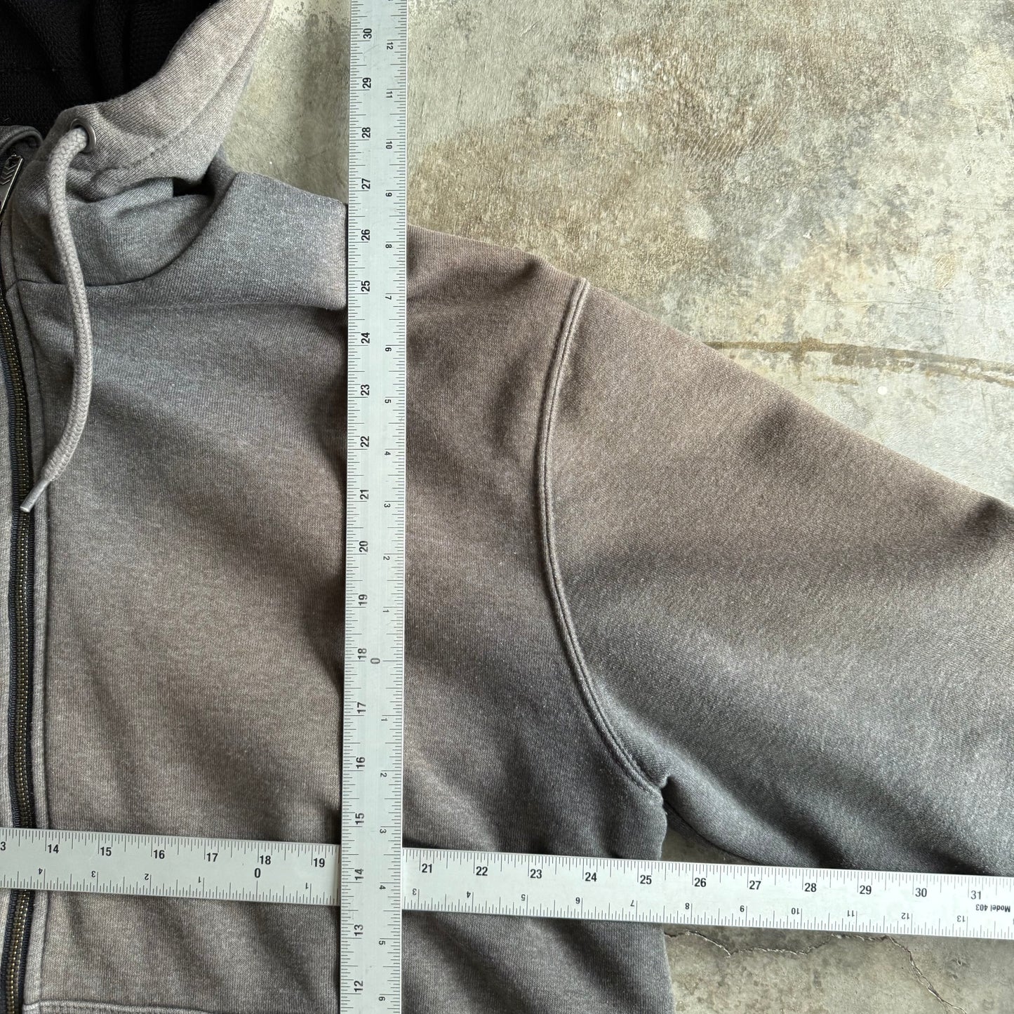 Vintage Faded Carhartt Zip Up Hodoe - L