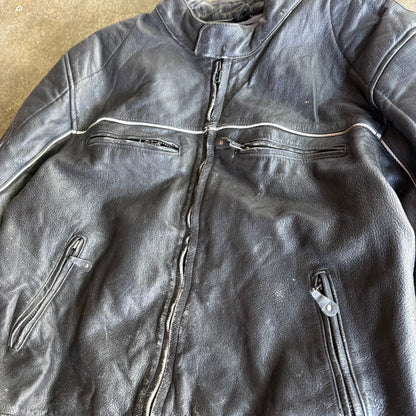 Vintage Y2K Biker Leather Jacket - XL
