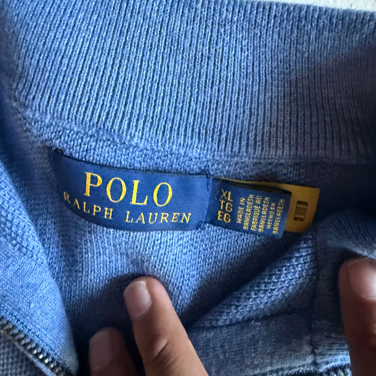 Vintage 00s Blue Polo Ralph Lauren Quarter Zip - XL