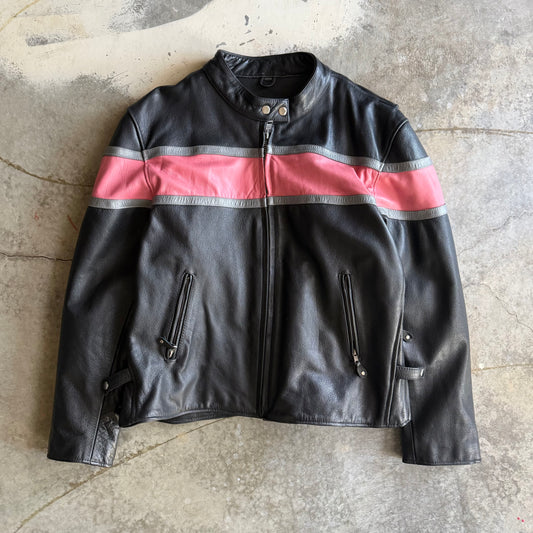 Vintage 00s Pink Leather Jacket - L