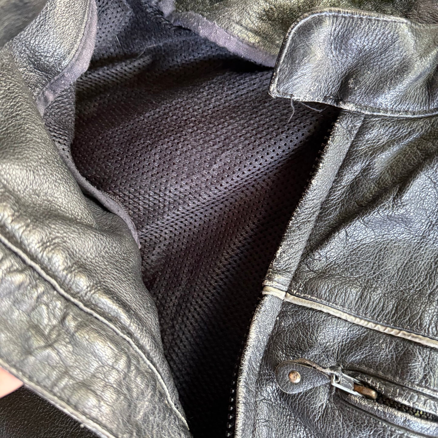 Vintage Y2K Biker Leather Jacket - XL