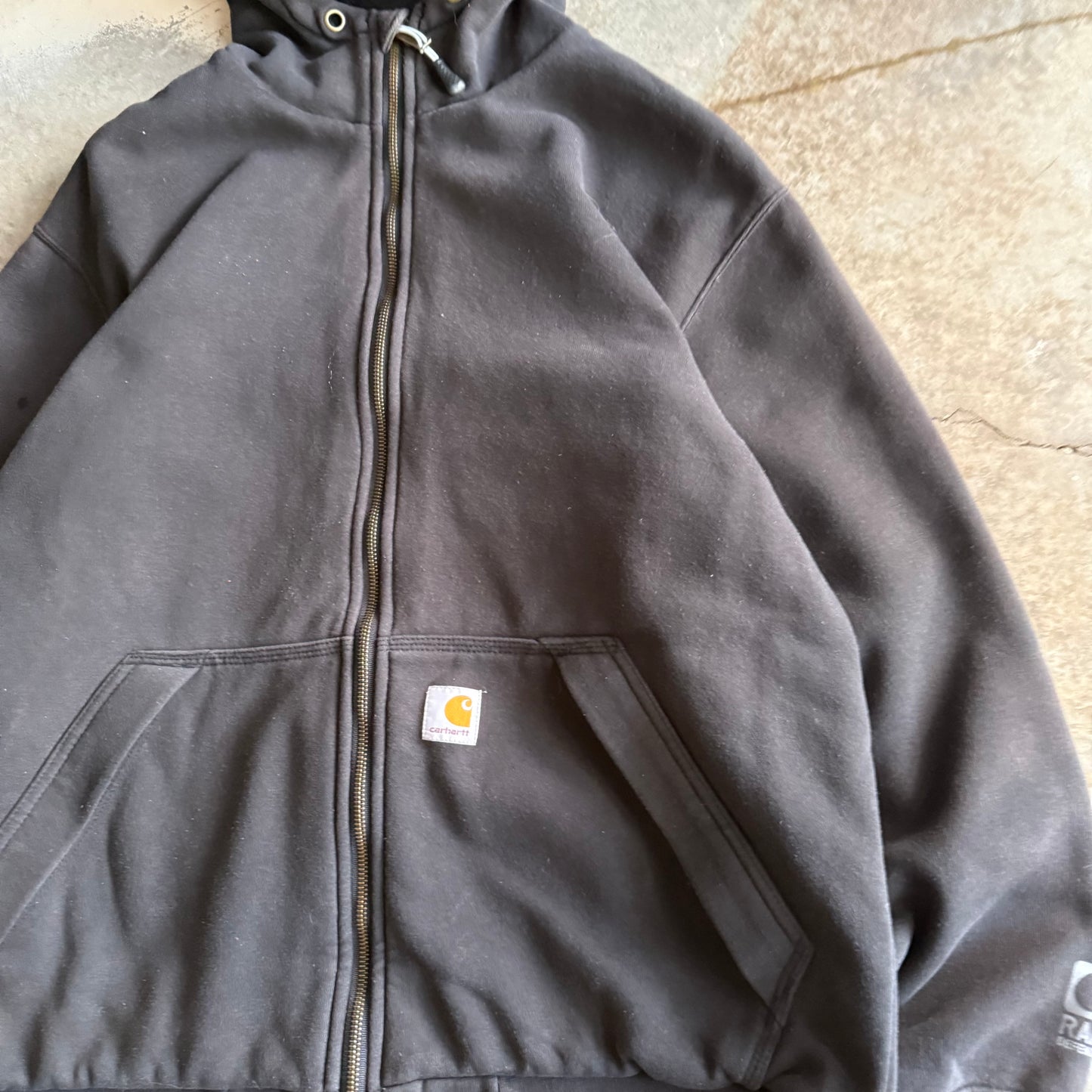 Vintage 00s Carhartt Waffle Net Zip Up Hoodie - M
