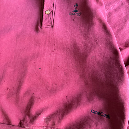 Vintage 90s Fall Distressed 1/4 Crewneck - XL