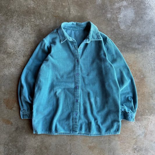 Corduroy Cropped Button Up - L