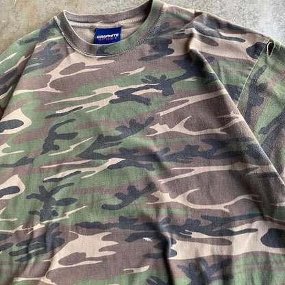 Vintage 00s Army Camo Tee - XL