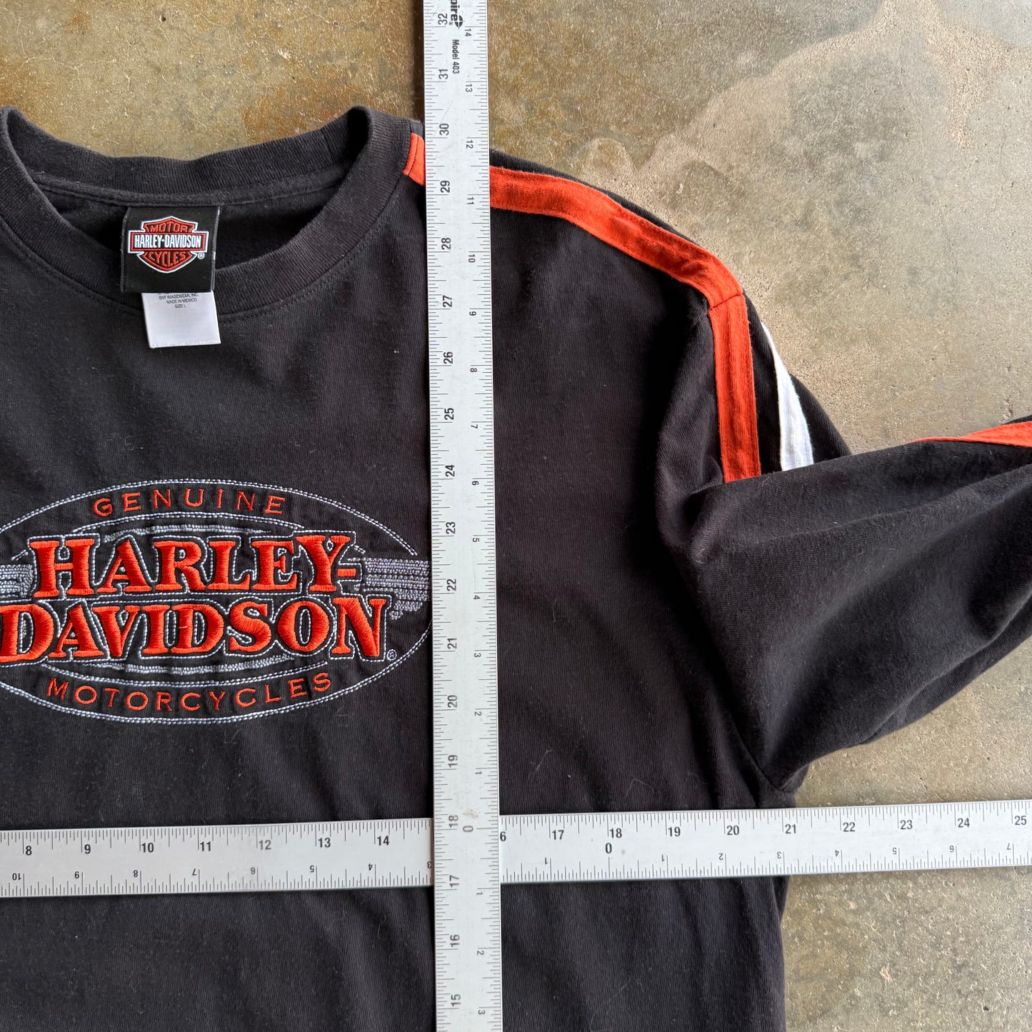 Vintage Harley Davidson Stripes Longsleeve - L
