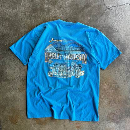 Vintage 90s Harley Davidson 1/4 Button Up - XL