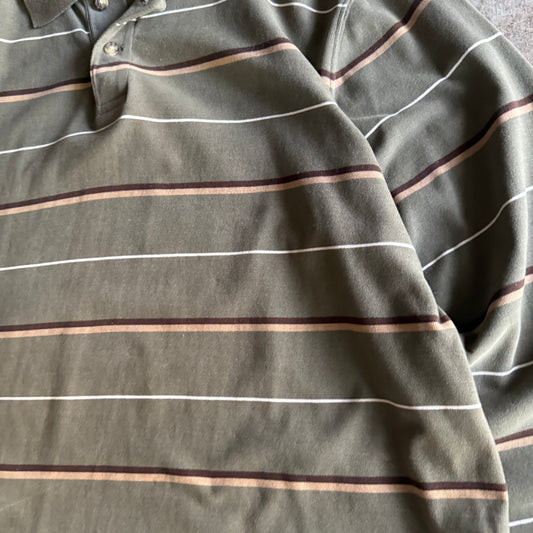 Fall Striped Rugby Style Longsleeve - L