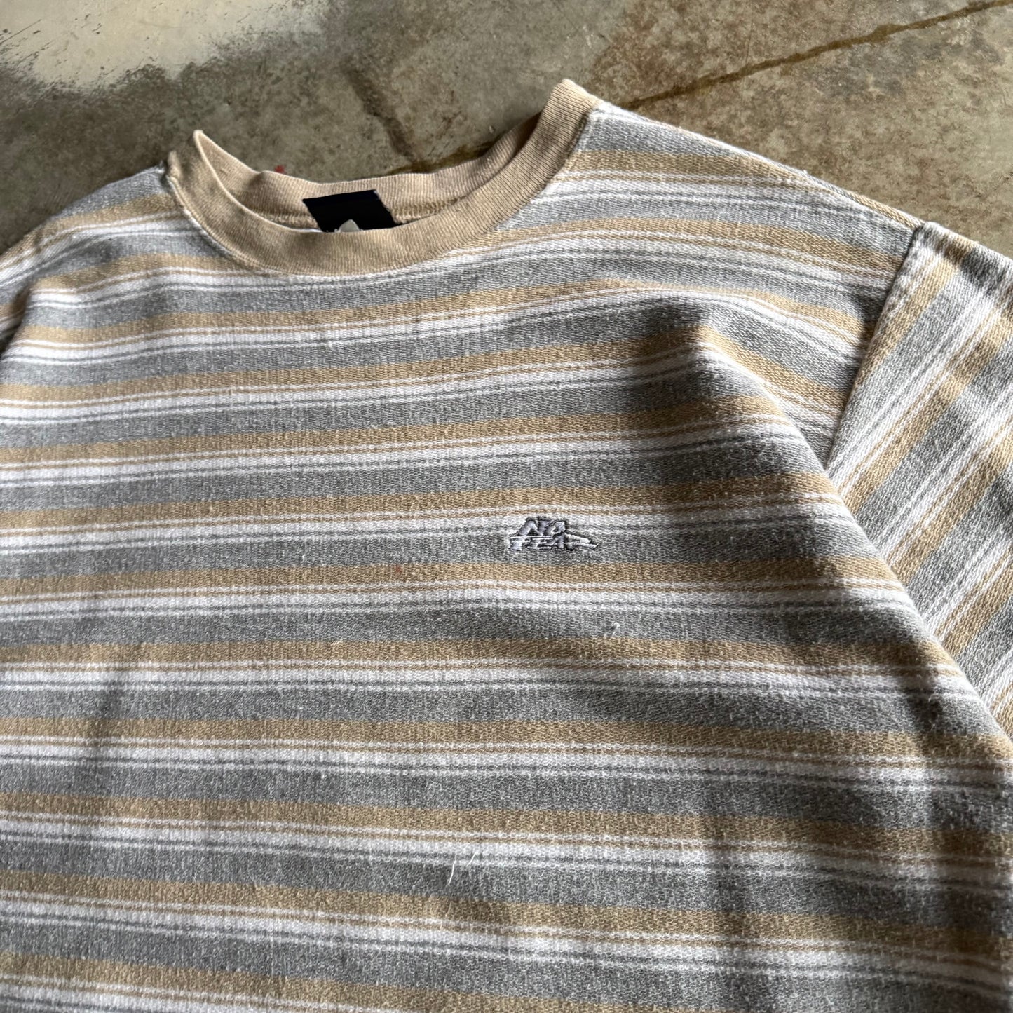 Vintage 90s No Fear Striped Tshirt - L