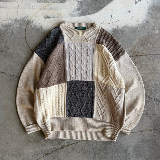 Vintage 90s Grandpa Knit Sweater - L