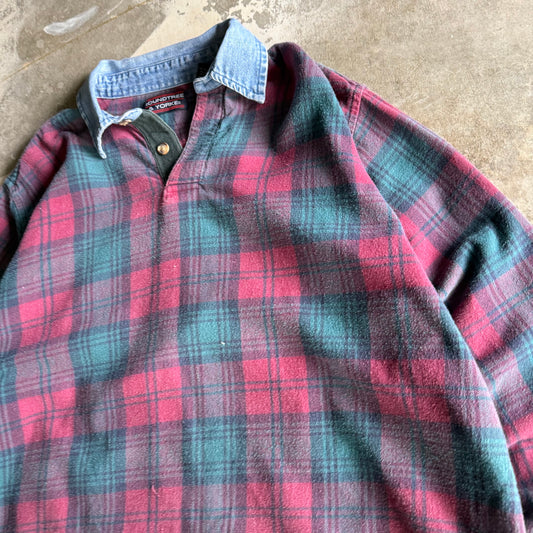 Vintage Fall Rugby Style Longsleeve- L
