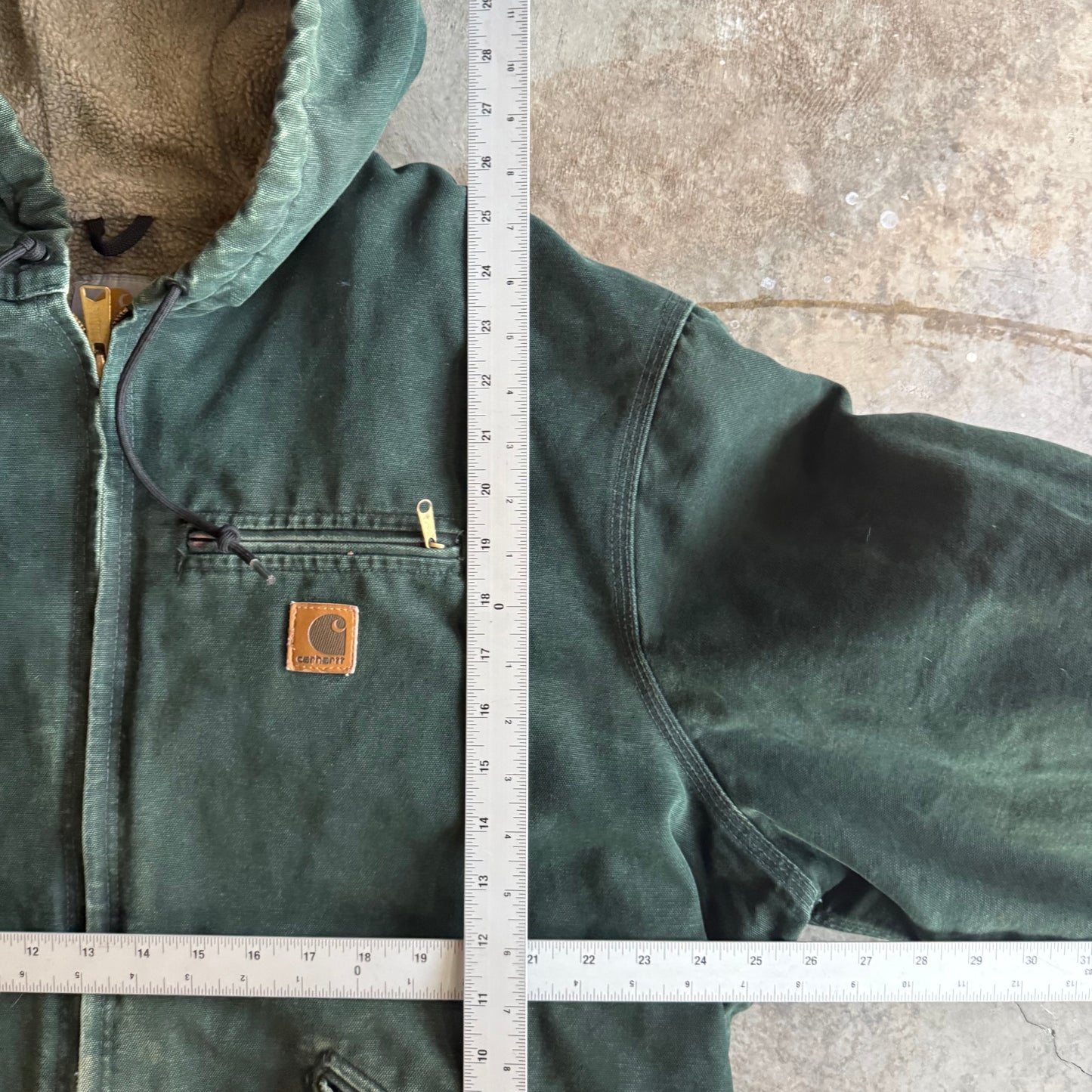 Vintage 00s Green Hooded Carhartt Jacket - XXL