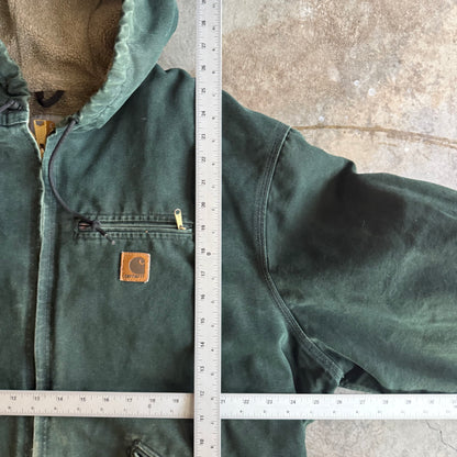 Vintage 00s Green Hooded Carhartt Jacket - XXL