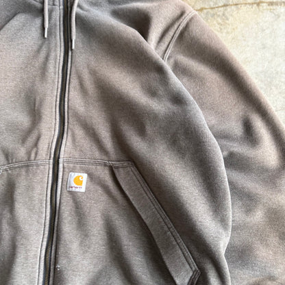 Vintage Faded Carhartt Zip Up Hodoe - L