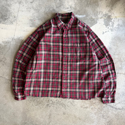 Vintage 00s Cropped Button Flannel - XL