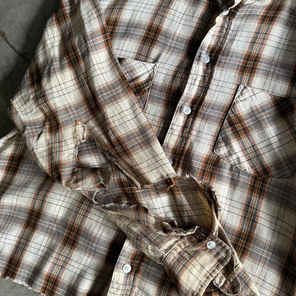 Vintage 80s Fall Cropped Flannel - M